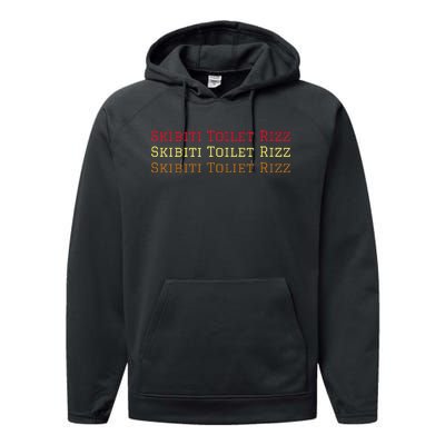 Skibiti Toilet Rizz Viral Influencer Brain Rot Slang Performance Fleece Hoodie