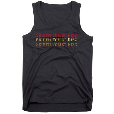 Skibiti Toilet Rizz Viral Influencer Brain Rot Slang Tank Top