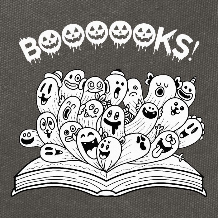 Spooky Teacher Reads Ghostly Halloween Books Cotton Canvas Backpack