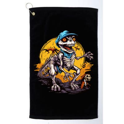 Skeleton T Rex Dinosaur Scary Halloween Costume Gift Platinum Collection Golf Towel