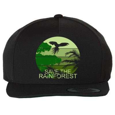 Save The Rainforest Environt Wildlife Conservation Gift Wool Snapback Cap