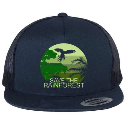 Save The Rainforest Environt Wildlife Conservation Gift Flat Bill Trucker Hat