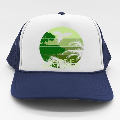 Save The Rainforest Environt Wildlife Conservation Gift Trucker Hat