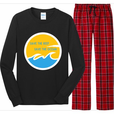 Save The Reef Save The Ocean Coral Gift Long Sleeve Pajama Set