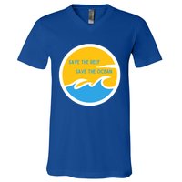 Save The Reef Save The Ocean Coral Gift V-Neck T-Shirt