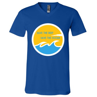 Save The Reef Save The Ocean Coral Gift V-Neck T-Shirt