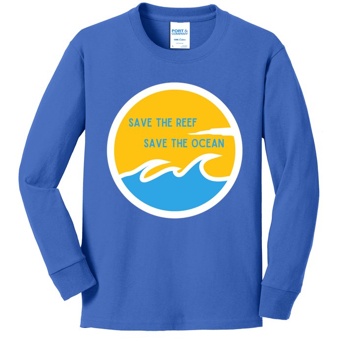 Save The Reef Save The Ocean Coral Gift Kids Long Sleeve Shirt