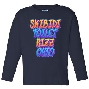 Skibid.I Toilet Rizz Ohio Funny Meme Toddler Long Sleeve Shirt