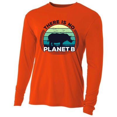 Save The Rhinos There Is No Planet B Earth Day Gift Cooling Performance Long Sleeve Crew