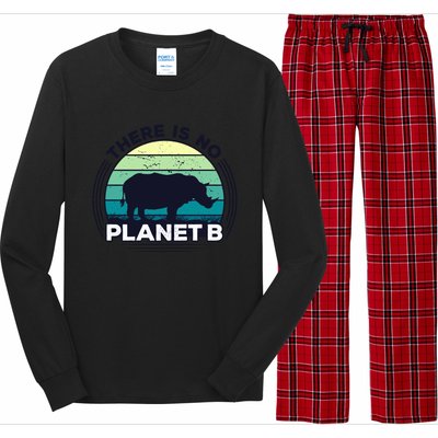 Save The Rhinos There Is No Planet B Earth Day Gift Long Sleeve Pajama Set