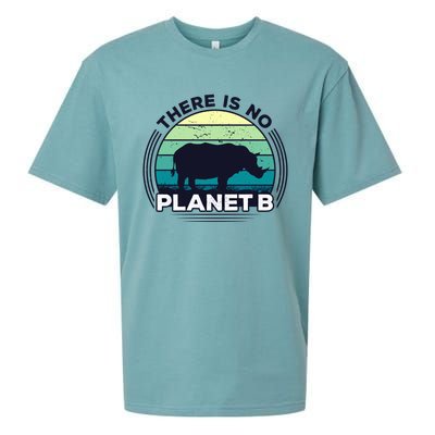 Save The Rhinos There Is No Planet B Earth Day Gift Sueded Cloud Jersey T-Shirt