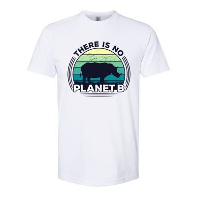 Save The Rhinos There Is No Planet B Earth Day Gift Softstyle CVC T-Shirt