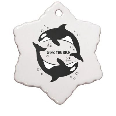 Sink The Rich Gladys The Yacht Sinking Killer Whale Funny Whale Ceramic Star Ornament