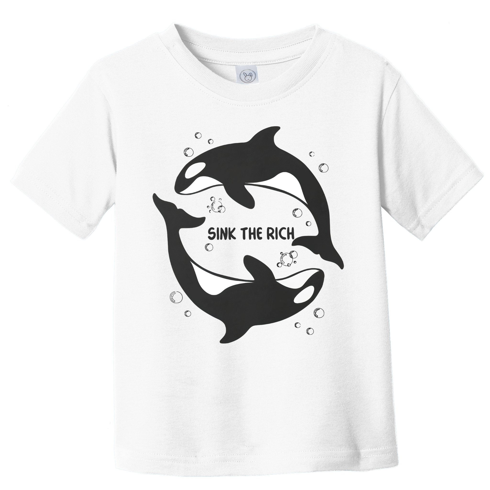 Sink The Rich Gladys The Yacht Sinking Killer Whale Funny Whale Toddler T-Shirt
