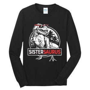 Sistersaurus T Rex Dinosaur Sister Saurus Family Matching Premium Tall Long Sleeve T-Shirt