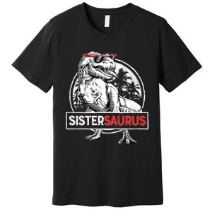 Sistersaurus T Rex Dinosaur Sister Saurus Family Matching Premium Premium T-Shirt