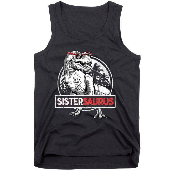 Sistersaurus T Rex Dinosaur Sister Saurus Family Matching Premium Tank Top