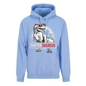 Sistersaurus T Rex Dinosaur Sister Saurus Family Matching Premium Unisex Surf Hoodie