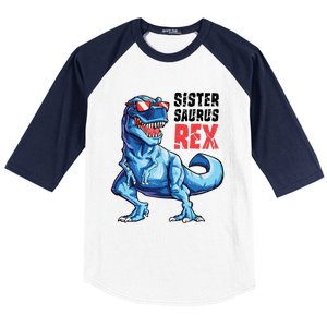 Sistersaurus T Rex Dinosaur Sister Saurus Family Matching Baseball Sleeve Shirt