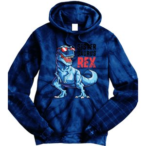 Sistersaurus T Rex Dinosaur Sister Saurus Family Matching Tie Dye Hoodie