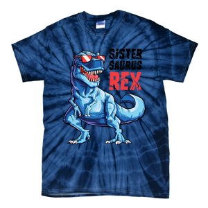 Sistersaurus T Rex Dinosaur Sister Saurus Family Matching Tie-Dye T-Shirt