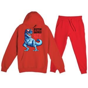 Sistersaurus T Rex Dinosaur Sister Saurus Family Matching Premium Hooded Sweatsuit Set