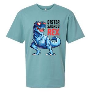 Sistersaurus T Rex Dinosaur Sister Saurus Family Matching Sueded Cloud Jersey T-Shirt