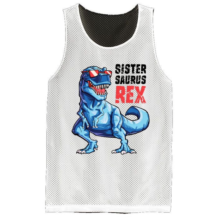 Sistersaurus T Rex Dinosaur Sister Saurus Family Matching Mesh Reversible Basketball Jersey Tank