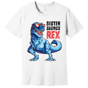 Sistersaurus T Rex Dinosaur Sister Saurus Family Matching Premium T-Shirt