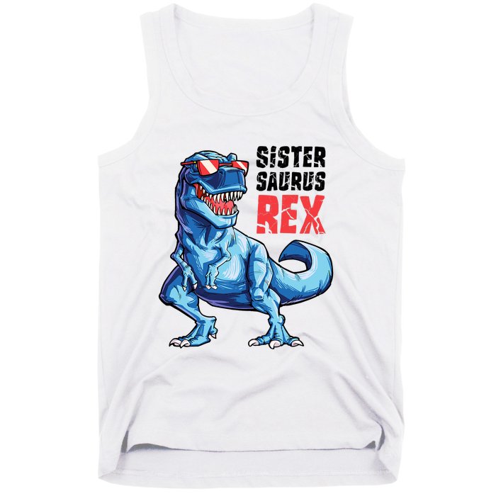 Sistersaurus T Rex Dinosaur Sister Saurus Family Matching Tank Top