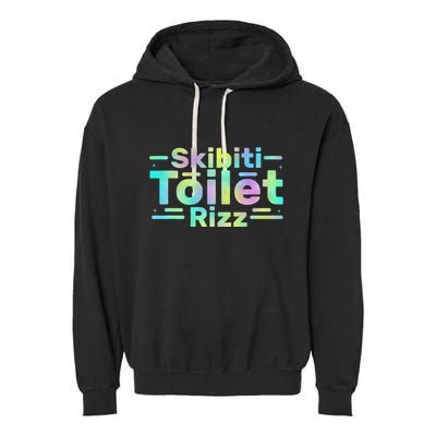 Skibiti Toilet Rizz Funny Meme Humor Sarcasm Brain Rot Garment-Dyed Fleece Hoodie