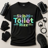 Skibiti Toilet Rizz Funny Meme Humor Sarcasm Brain Rot Cooling Performance Crew T-Shirt