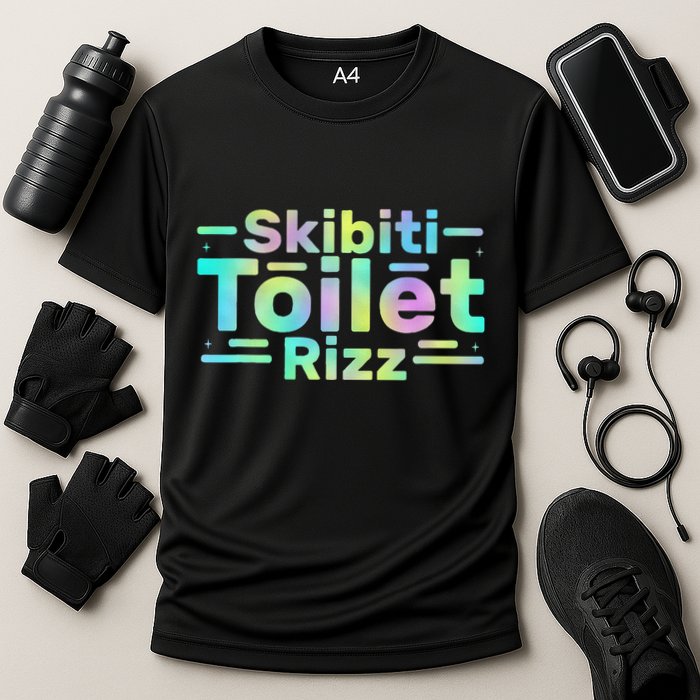 Skibiti Toilet Rizz Funny Meme Humor Sarcasm Brain Rot Cooling Performance Crew T-Shirt