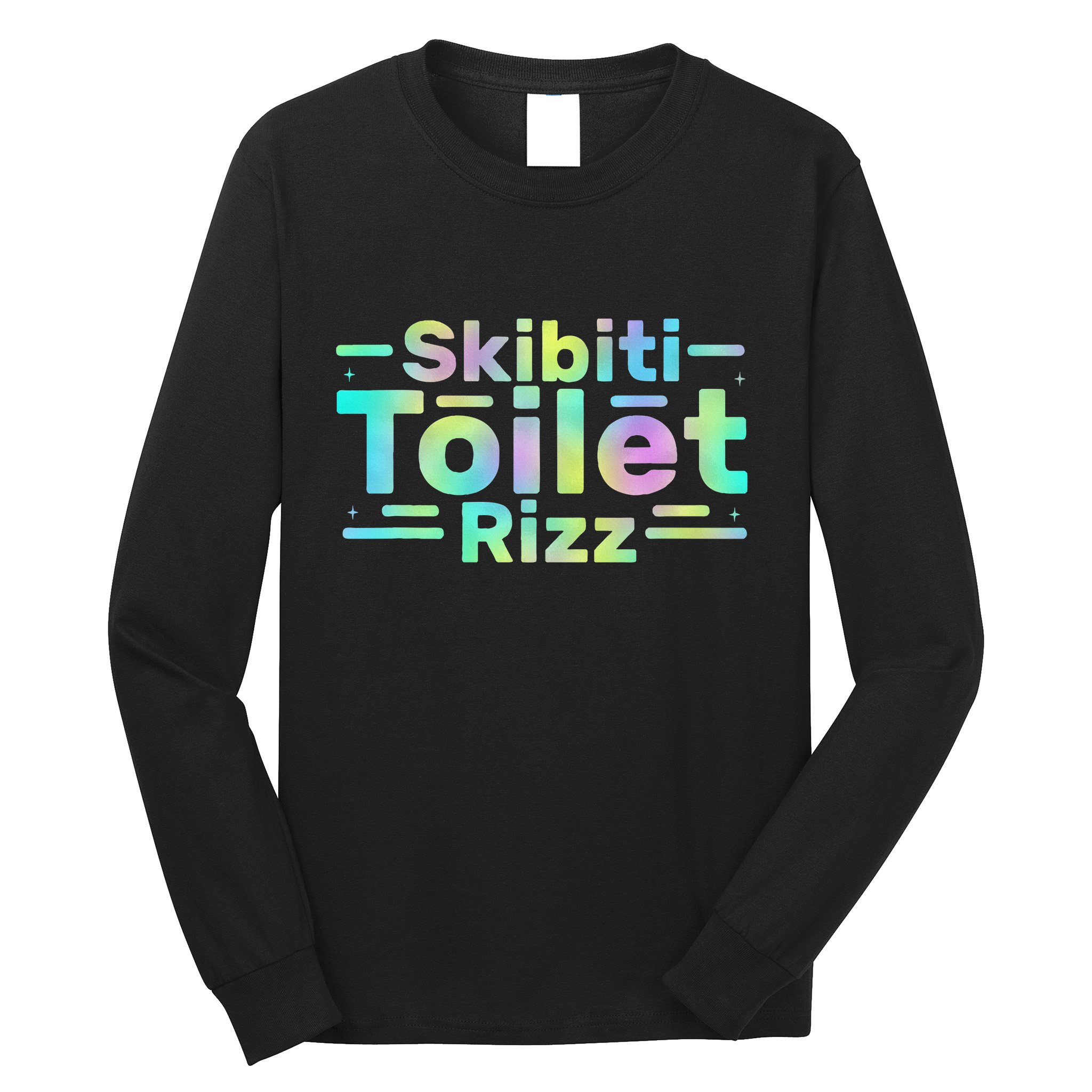 Skibiti Toilet Rizz Funny Meme Humor Sarcasm Brain Rot Long Sleeve Shirt