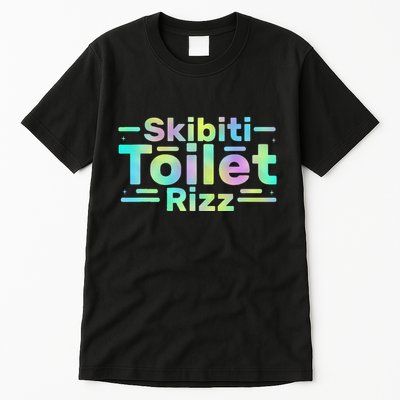 Skibiti Toilet Rizz Funny Meme Humor Sarcasm Brain Rot Tall T-Shirt