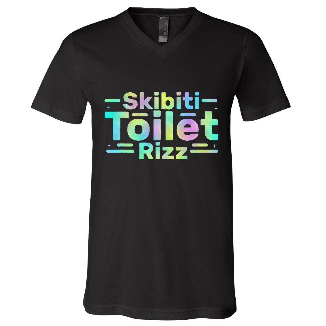 Skibiti Toilet Rizz Funny Meme Humor Sarcasm Brain Rot V-Neck T-Shirt