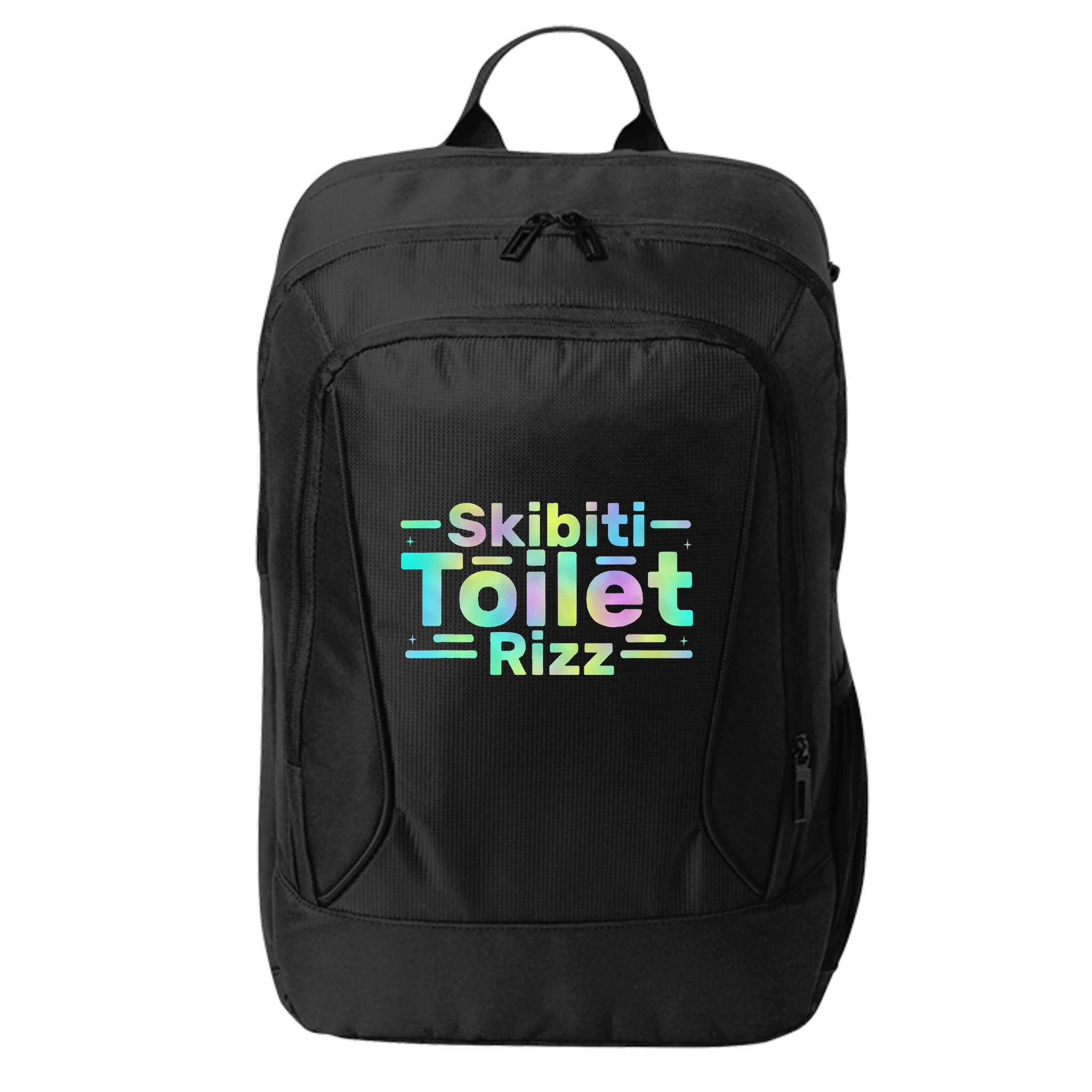 Skibiti Toilet Rizz Funny Meme Humor Sarcasm Brain Rot City Backpack