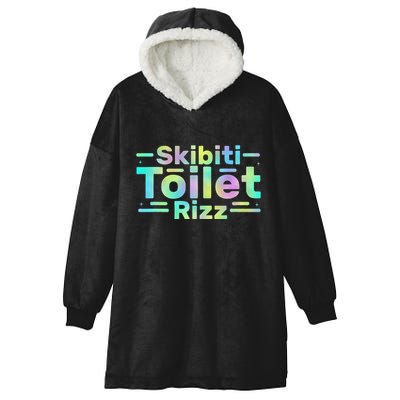 Skibiti Toilet Rizz Funny Meme Humor Sarcasm Brain Rot Hooded Wearable Blanket