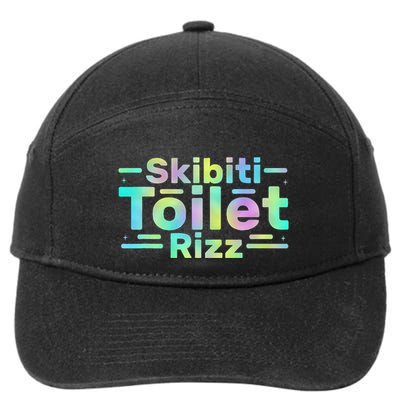 Skibiti Toilet Rizz Funny Meme Humor Sarcasm Brain Rot 7-Panel Snapback Hat