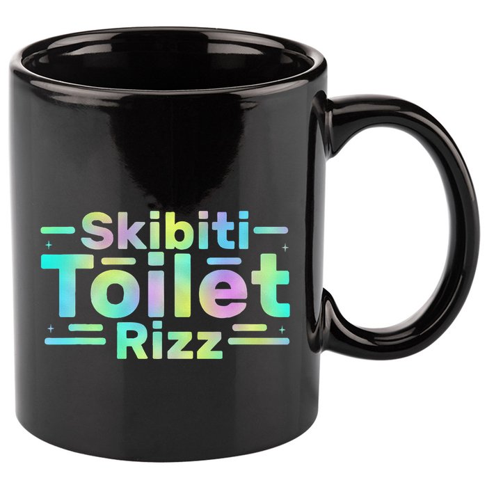 Skibiti Toilet Rizz Funny Meme Humor Sarcasm Brain Rot 11oz C Handle Ceramic Mug