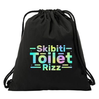 Skibiti Toilet Rizz Funny Meme Humor Sarcasm Brain Rot Drawstring Bag