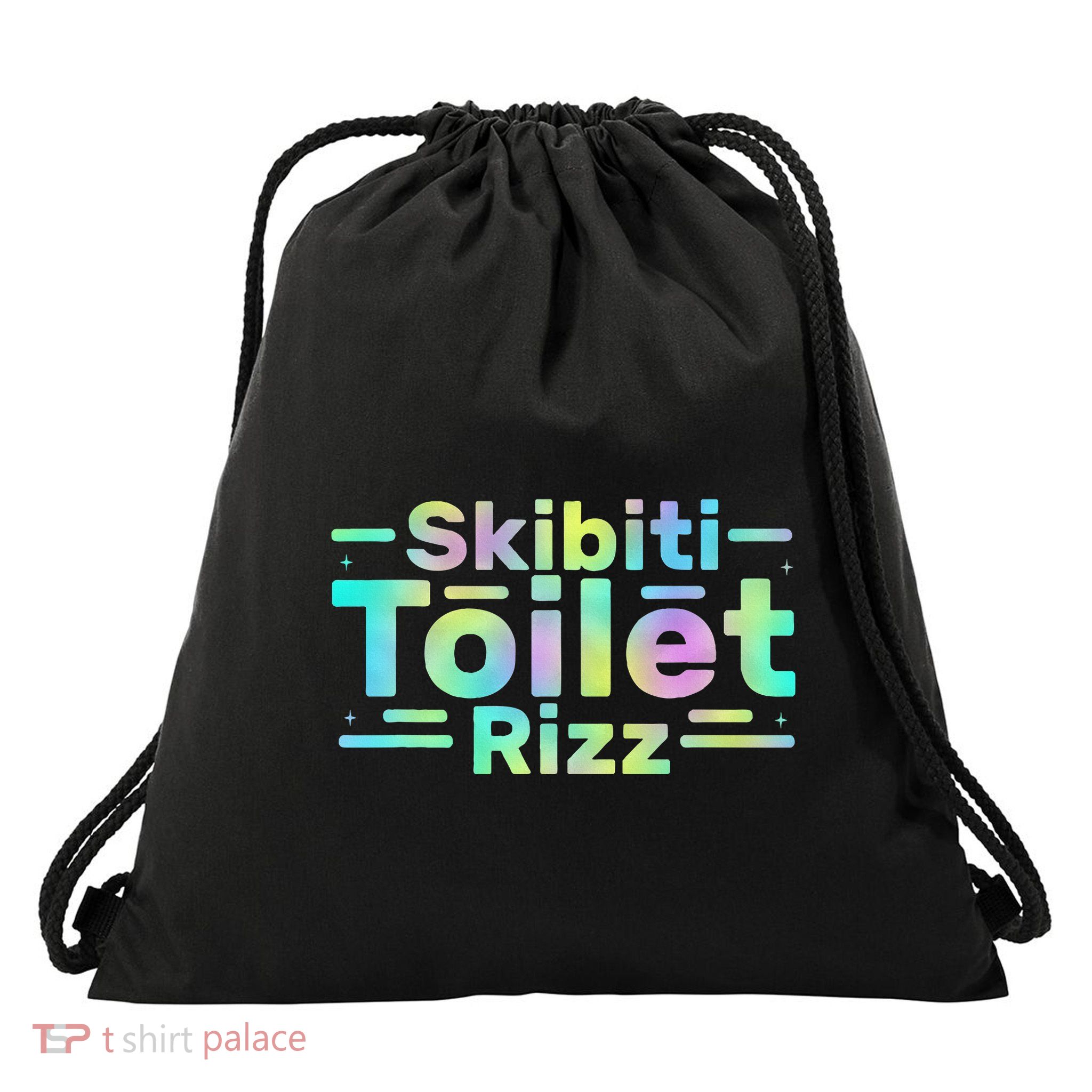 Skibiti Toilet Rizz Funny Meme Humor Sarcasm Brain Rot Drawstring Bag