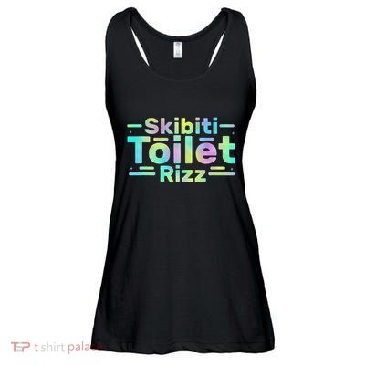 Skibiti Toilet Rizz Funny Meme Humor Sarcasm Brain Rot Ladies Essential Flowy Tank