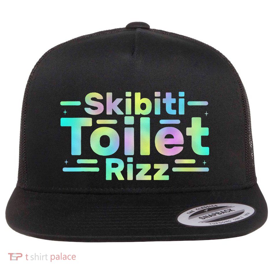 Skibiti Toilet Rizz Funny Meme Humor Sarcasm Brain Rot Flatbill Hat