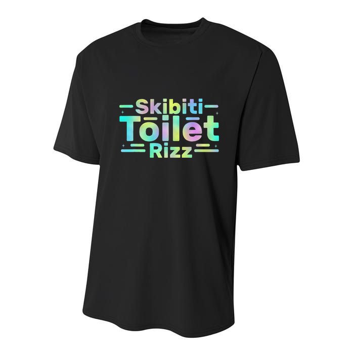 Skibiti Toilet Rizz Funny Meme Humor Sarcasm Brain Rot Youth Performance Sprint T-Shirt