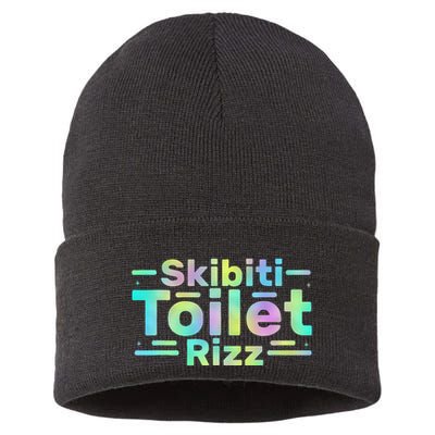 Skibiti Toilet Rizz Funny Meme Humor Sarcasm Brain Rot Sustainable Knit Beanie