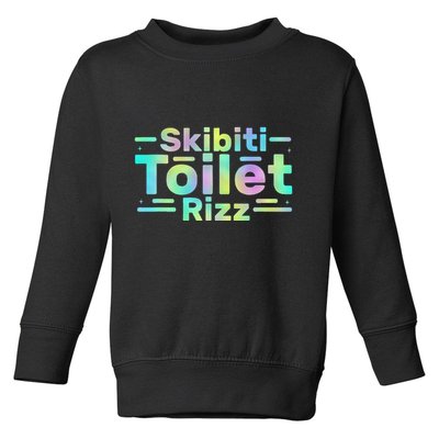 Skibiti Toilet Rizz Funny Meme Humor Sarcasm Brain Rot Toddler Sweatshirt
