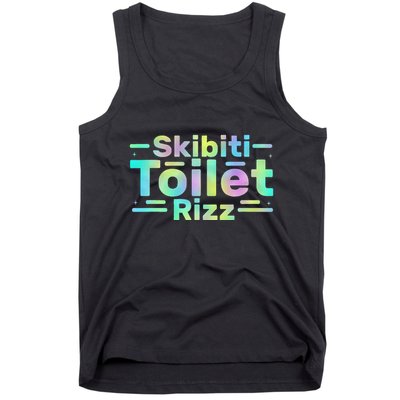 Skibiti Toilet Rizz Funny Meme Humor Sarcasm Brain Rot Tank Top