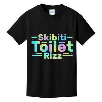 Skibiti Toilet Rizz Funny Meme Humor Sarcasm Brain Rot Kids T-Shirt