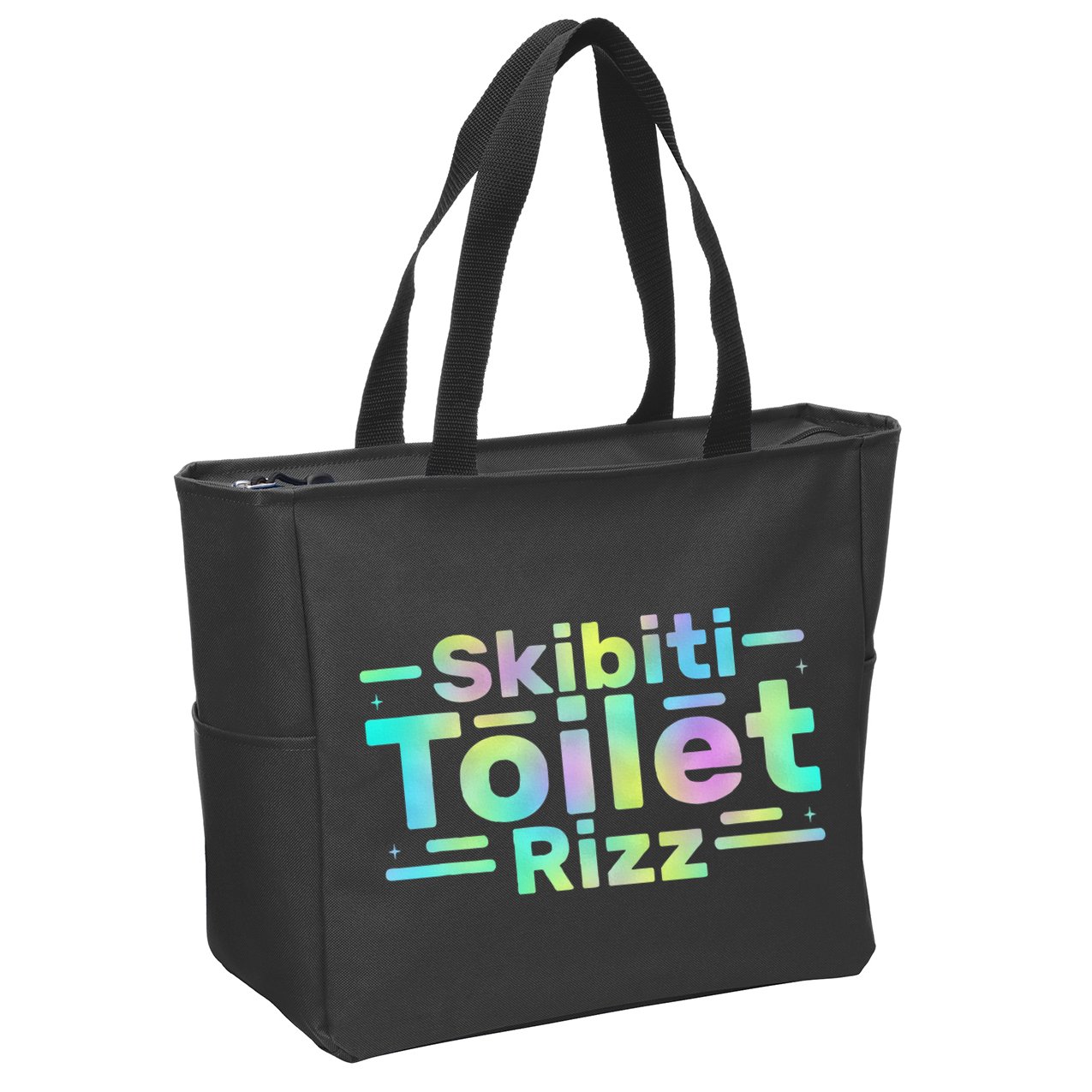 Skibiti Toilet Rizz Funny Meme Humor Sarcasm Brain Rot Zip Tote Bag